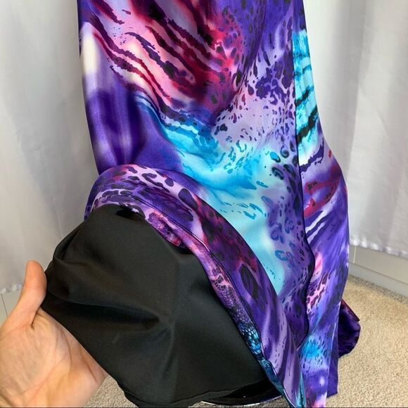 Jolie purple blue leopard animal print sweetheart mermaid open back gown dress - Picture 8 of 17